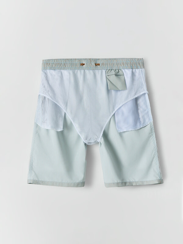 MARK FORMELLE Шорты 591609 701009 голубая полоска на бежевом