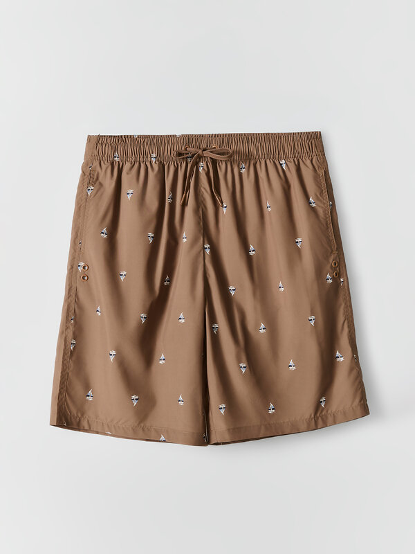 MARK FORMELLE Шорты 591611 701009 кораблики на коричневом