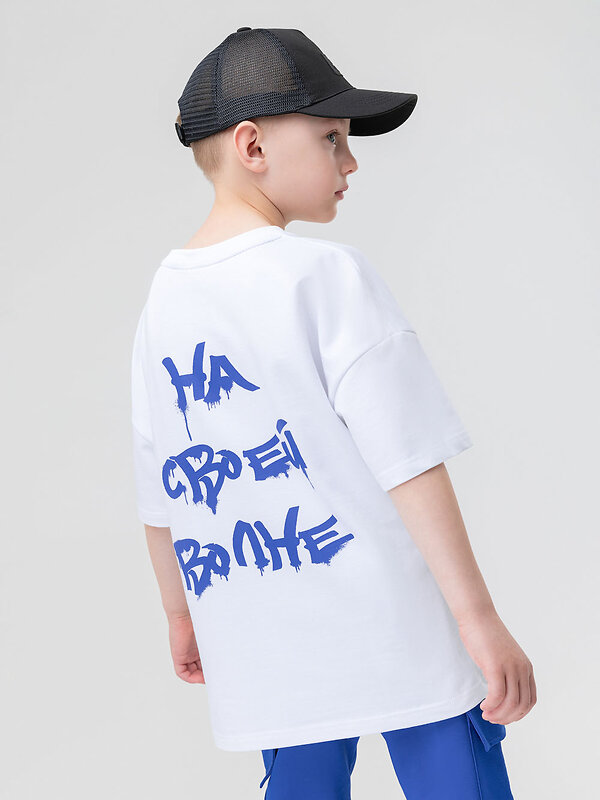 Bodo Футболка 591663 4-348MU белый (васильковый)