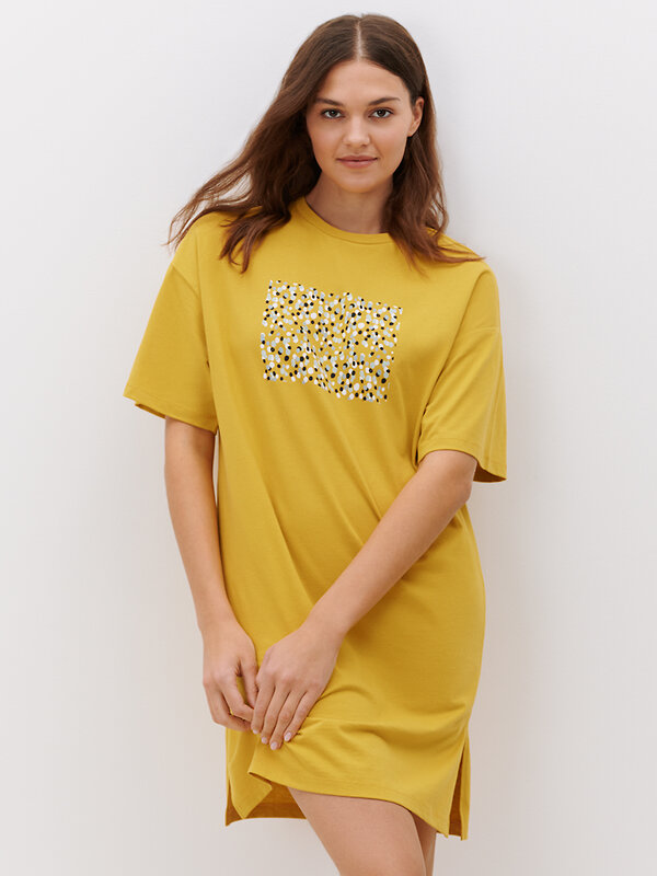 Omsa Сорочка 591703 OmD 0512D CONFETTI Сорочка женская(спущенный рукав), СО Oliva (Зеленый)