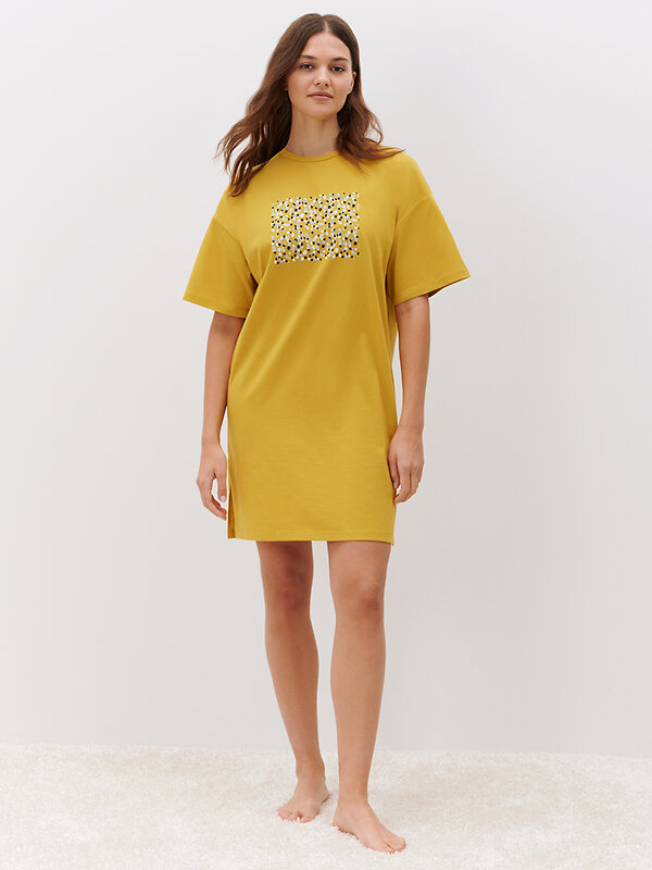 Omsa Сорочка 591703 OmD 0512D CONFETTI Сорочка женская(спущенный рукав), СО Oliva (Зеленый)