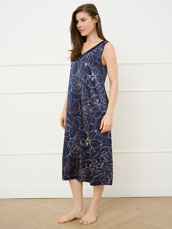 Omsa Сорочка 591713 OmD 0121D ROSA Сорочка жен. (на шир. бретелях до середины икры), PL Blu/Multicolor (Мультиколор)