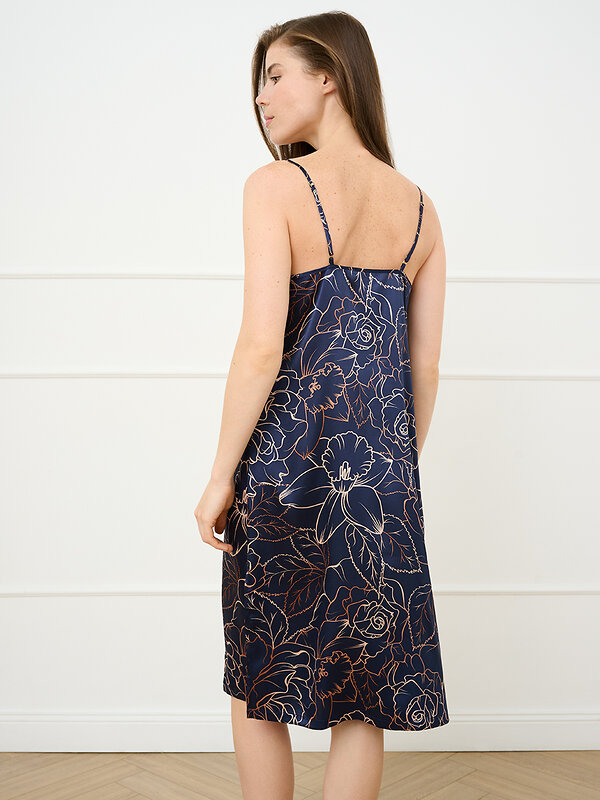 Omsa Сорочка 591714 OmD 0103D ROSA Сорочка жен. (на уз. бретелях удлинен. с разрезом), PL Blu/Multicolor (Мультиколор)