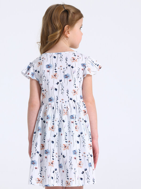 Апрель Платье 591844 1ДПБ5115001н нежные цветы на белом