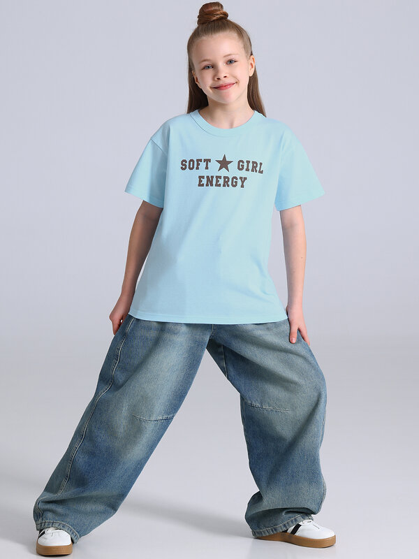 Апрель Футболка 591848 1ДДФК5027001 светло-голубой