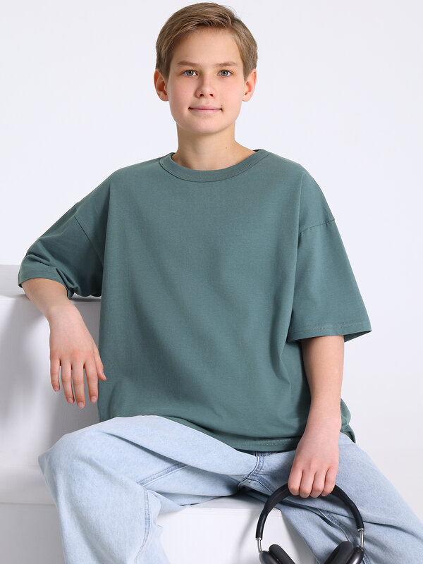 Апрель Футболка 591853 1ПДФК5011001 серо-зеленый