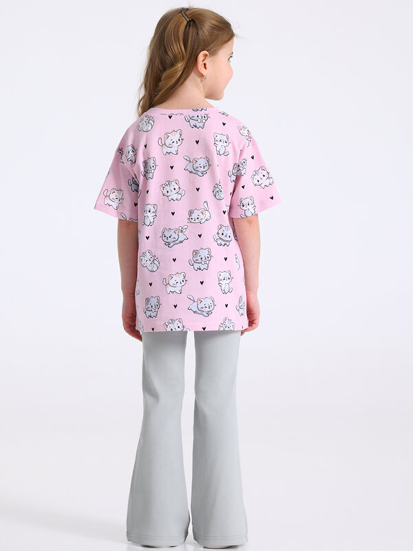 Апрель Комплект 591858 2ДФБ5914023н котята с сердечками на розовом+светло-серый