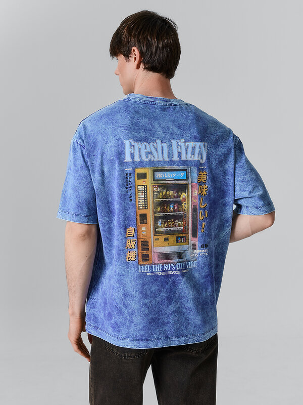 MARK FORMELLE Футболка 591953 111889 ACID WASH сине -фиолетовый +печать