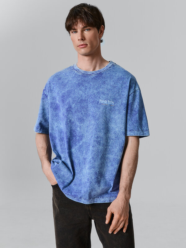 MARK FORMELLE Футболка 591953 111889 ACID WASH сине -фиолетовый +печать