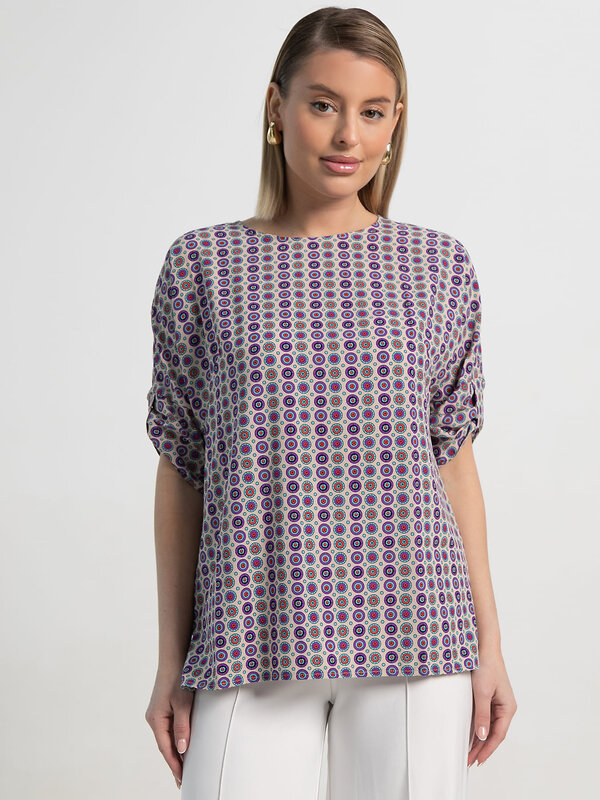 LT Collection Блуза 592045 Б15518-30М бежево-фиолетовый