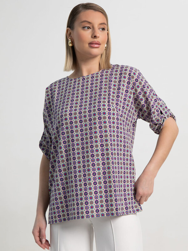 LT Collection Блуза 592045 Б15518-30М бежево-фиолетовый