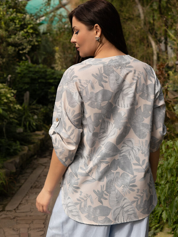 LT Collection Блуза 592046 Б15527-4М бежевый/серый