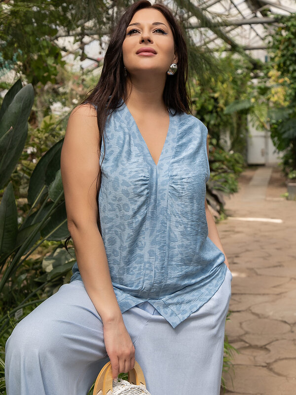 LT Collection Блуза 592047 Б15530-1М голубой