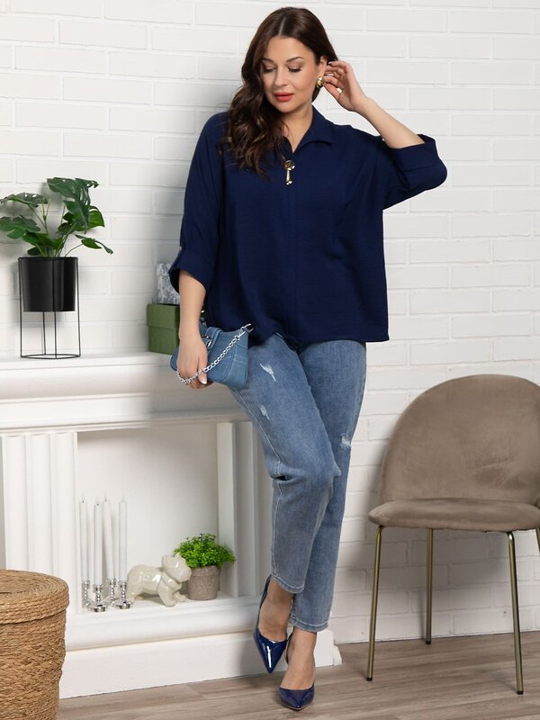 LT Collection Блуза 592049 Б15552-24М синий