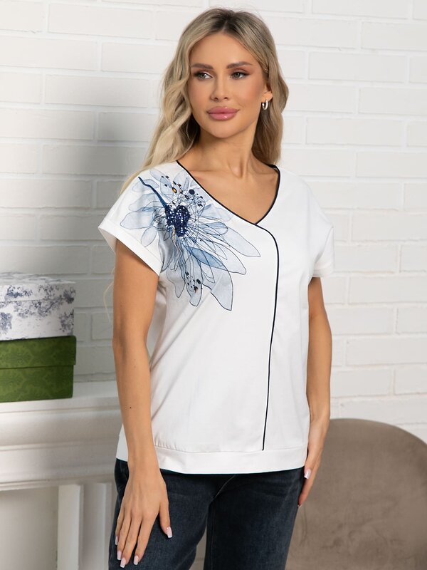 LT Collection Блуза 592052 Б15564-18М белый