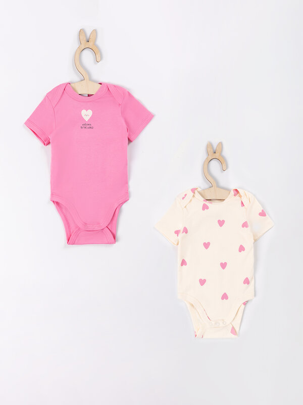 MARK FORMELLE Боди детское 592203 13015-2 сердечки на молоке +розовое саше