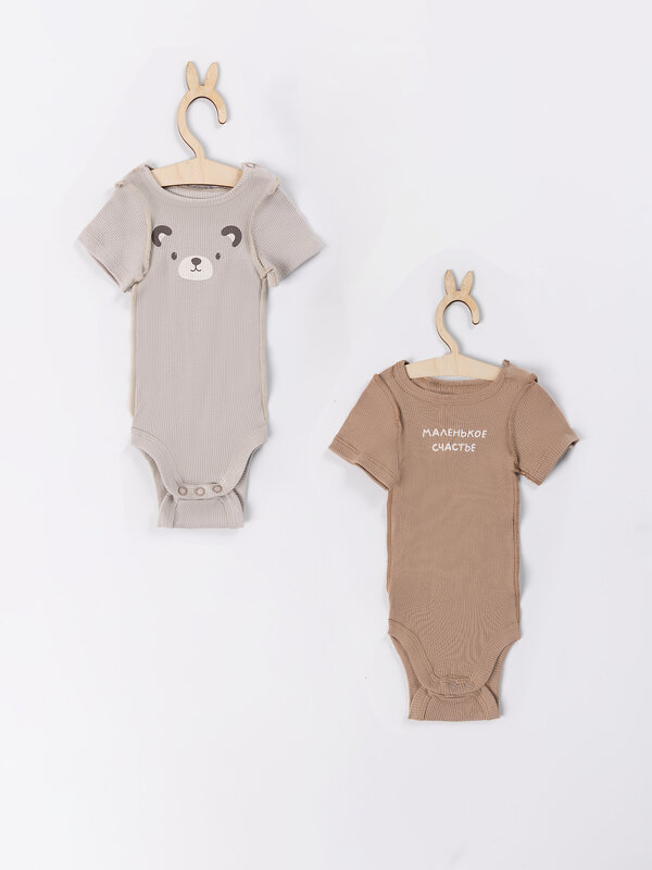 MARK FORMELLE Боди детское 592204 13023-2 серо -коричневый +бежевый +печать