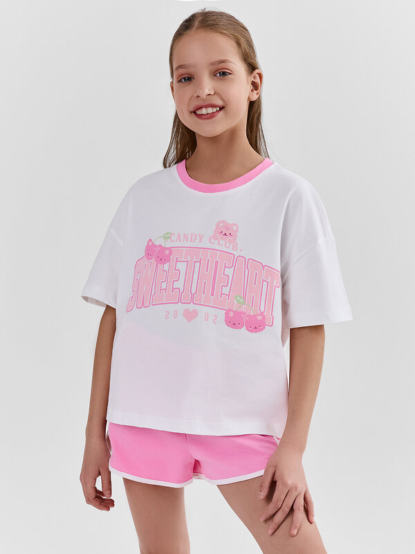 MARK FORMELLE Комплект 592226 397769 белый +фламинго +печать