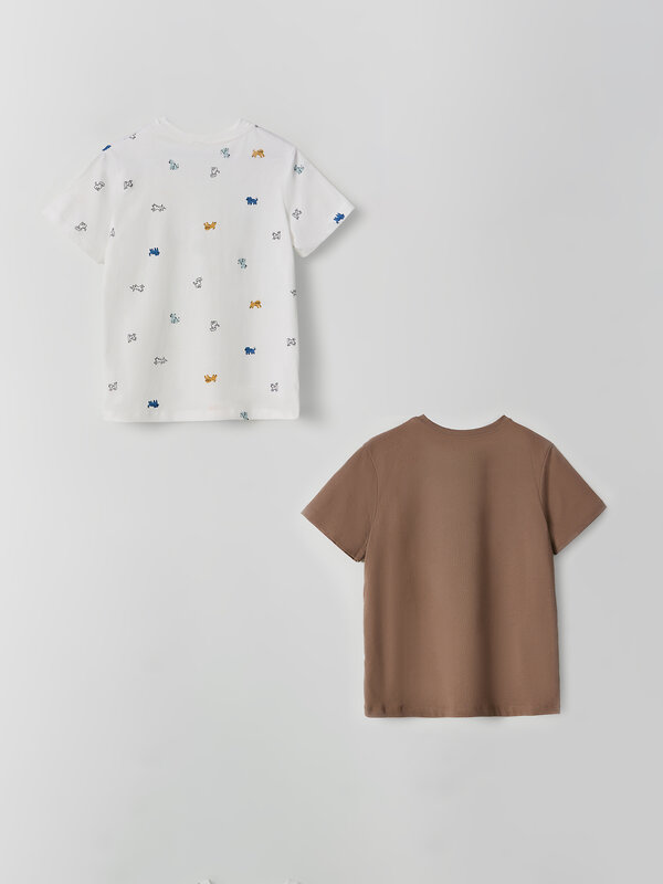 MARK FORMELLE Футболка 592283 113379-2 пепельно -коричневый +маленькие собачки на белом