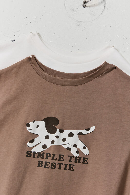 MARK FORMELLE Футболка 592283 113379-2 пепельно -коричневый +маленькие собачки на белом
