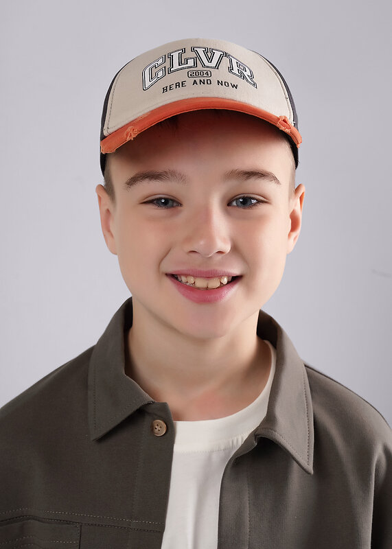 CLEVER Кепка 592306 108 джинс молочный/св.коричневый