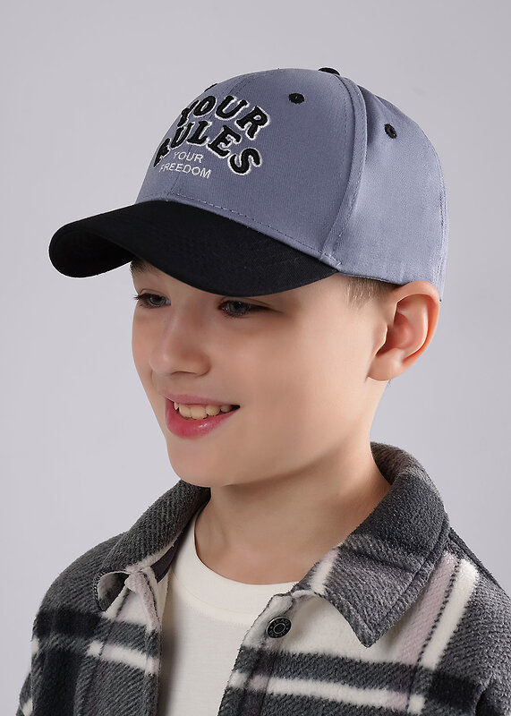 CLEVER Кепка 592308 109 х/б серый/чёрный