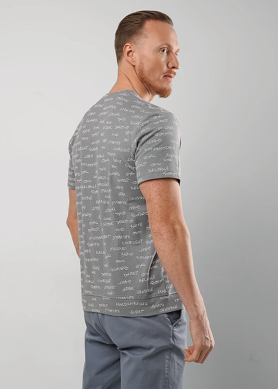 CLEVER Футболка 592387 562475/13зн maxi(макси) серый/белый