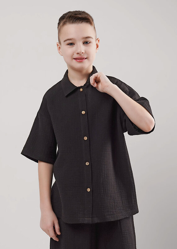 CLEVER Сорочка 592406 863311/16муж чёрный