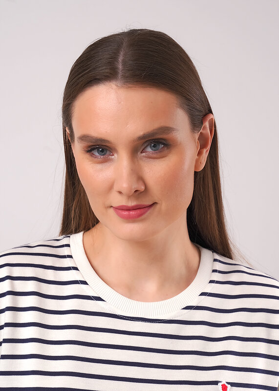 CLEVER Футболка 592428 LF26-1234/3 молочный/т.синий