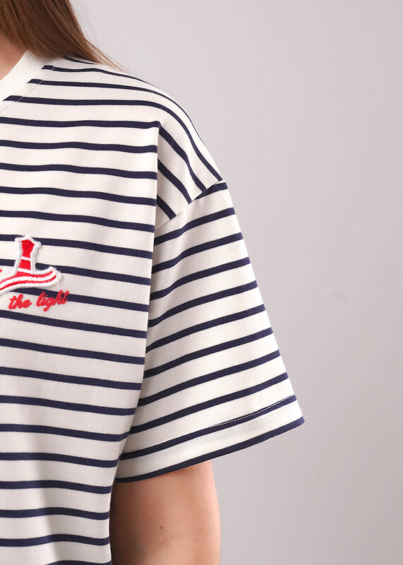 CLEVER Футболка 592428 LF26-1234/3 молочный/т.синий