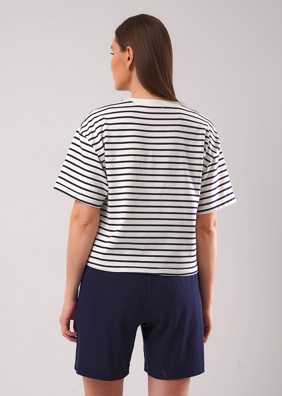 CLEVER Футболка 592428 LF26-1234/3 молочный/т.синий