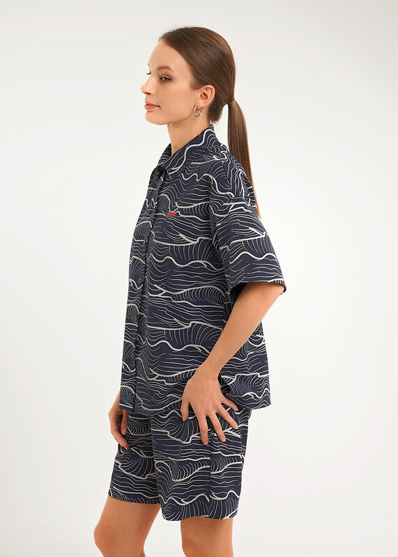 CLEVER Блузка 592432 LR26-1234 т.синий/молочный