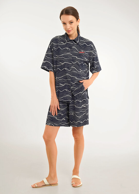 CLEVER Блузка 592432 LR26-1234 т.синий/молочный