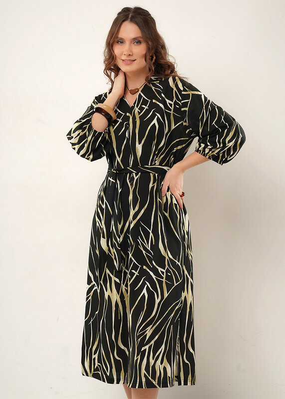 CLEVER Платье 592433 267217/208ззн т.коричневый/св.бежевый