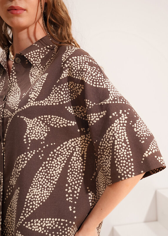 CLEVER Блузка 592484 263298/206лвн коричневый/св.бежевый