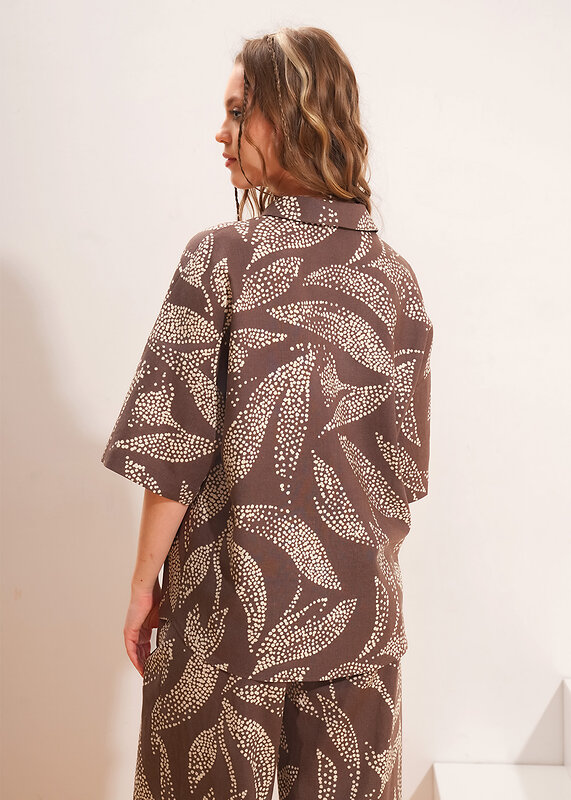 CLEVER Блузка 592484 263298/206лвн коричневый/св.бежевый