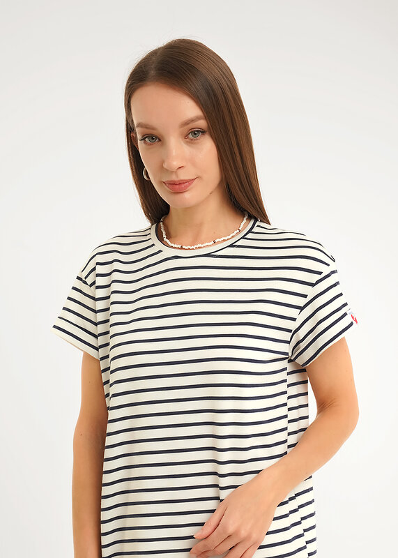 CLEVER Платье 592486 LDR26-1234/2 молочный/т.синий