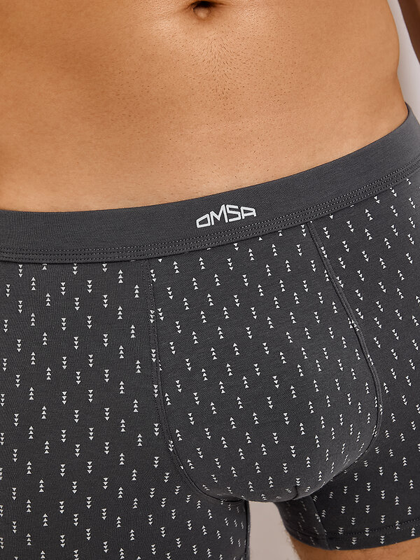 Omsa Трусы 592776 OmB 1236-25 Боксеры муж. с тканевой резинкой Принт, CO Grigio (Серый)