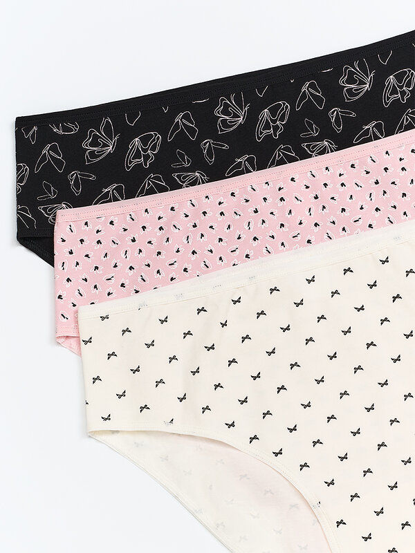 Minimi Трусы 592784 Mi 2212-26 Print Трусы Slip (мультипак 3 шт.), CO Avorio/Nero/Rosa (Мультиколор)