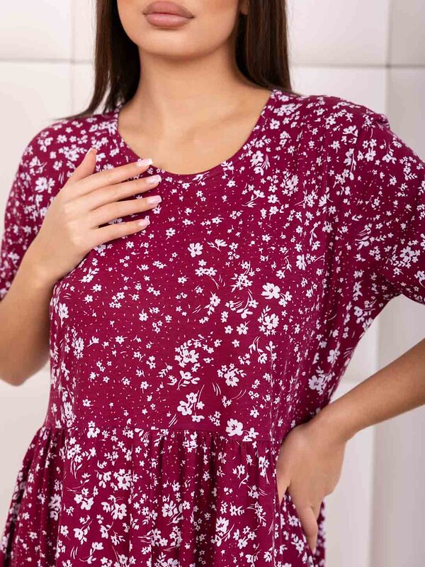 Текс-плюс Платье 592824 00-00248274 Бордовый,белый