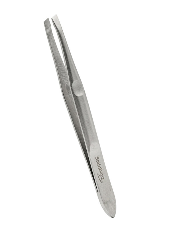 Solinberg Пинцет косметический для коррекции бровей 251-092, серебристый, скошенный, 9 см 592871 4011 