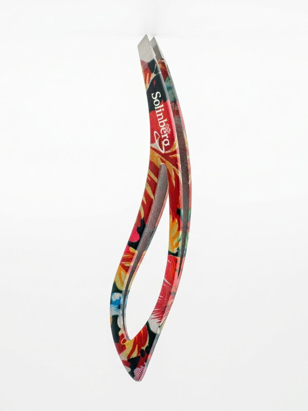 Solinberg Пинцет косметический для коррекции бровей 124, цветной, скошенный, 9 см 592872 28485 