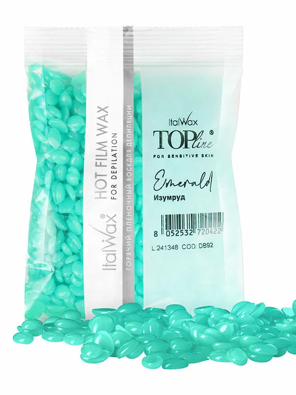 ItalWax Ital Wax Воск горячий пленочный для депиляции «Изумруд» в гранулах / Top Line Emerald, 100 г 592875 28124 