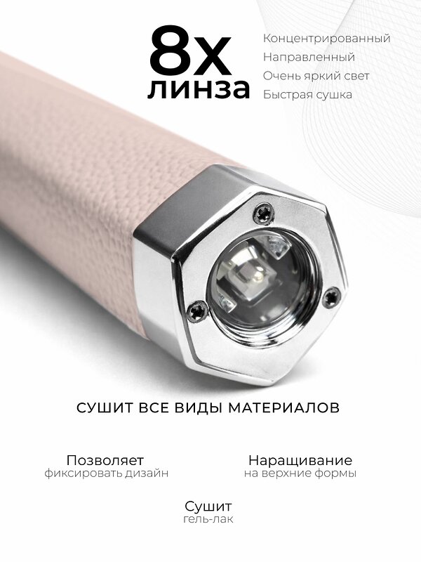 MANITA Сенсорная лампа-фонарик LED/UV для маникюра, 5 Вт, розовый 592878 28476 