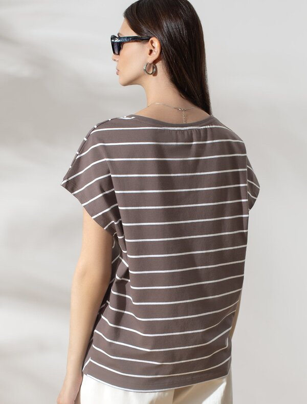 VILATTE Футболка 592983 D49.069 кофе-белый