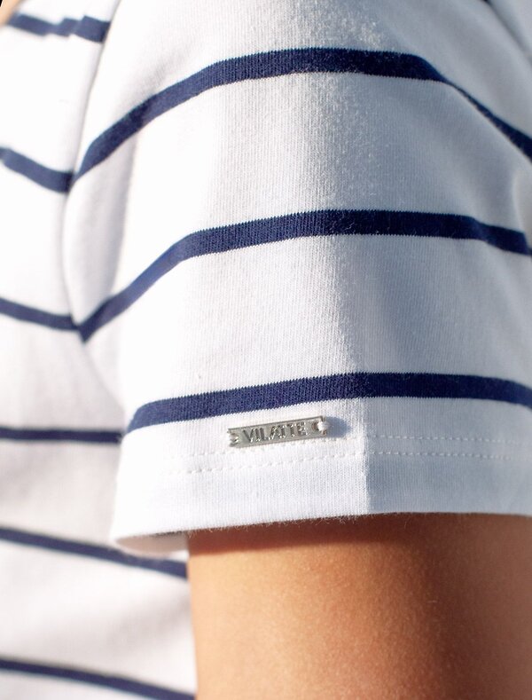 VILATTE Футболка 592985 D49.156 белый-т.синий