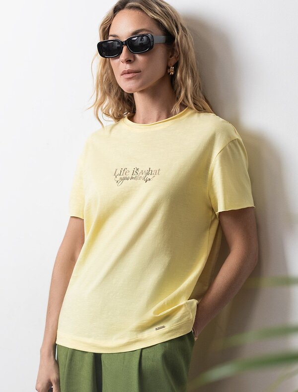 VILATTE Футболка 592988 D49.163 банановый_life_is