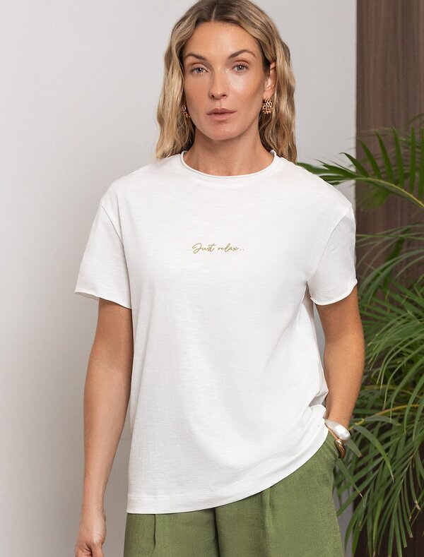 VILATTE Футболка 592991 D49.163 молочный_just relax