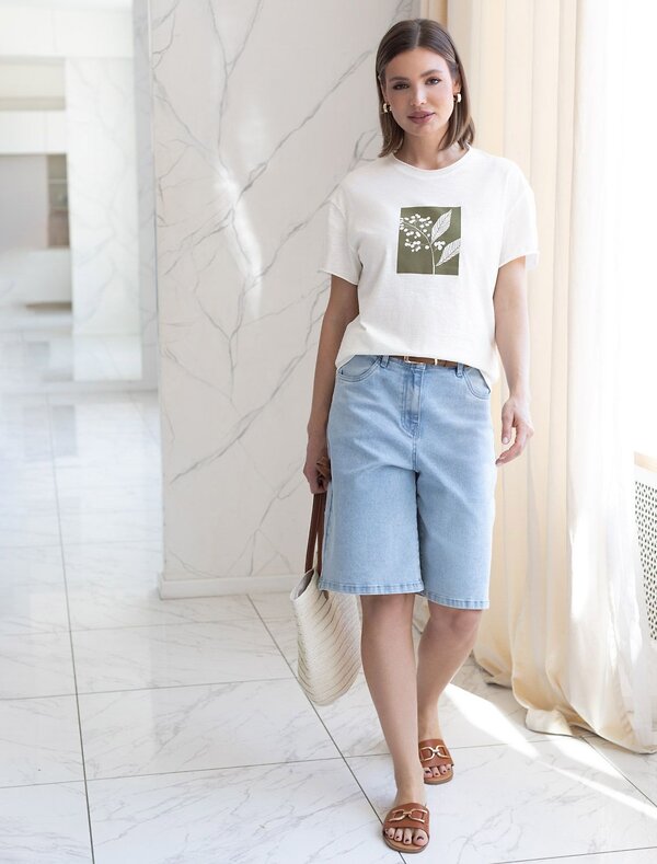 VILATTE Футболка 592994 D49.163 молочный_ветка