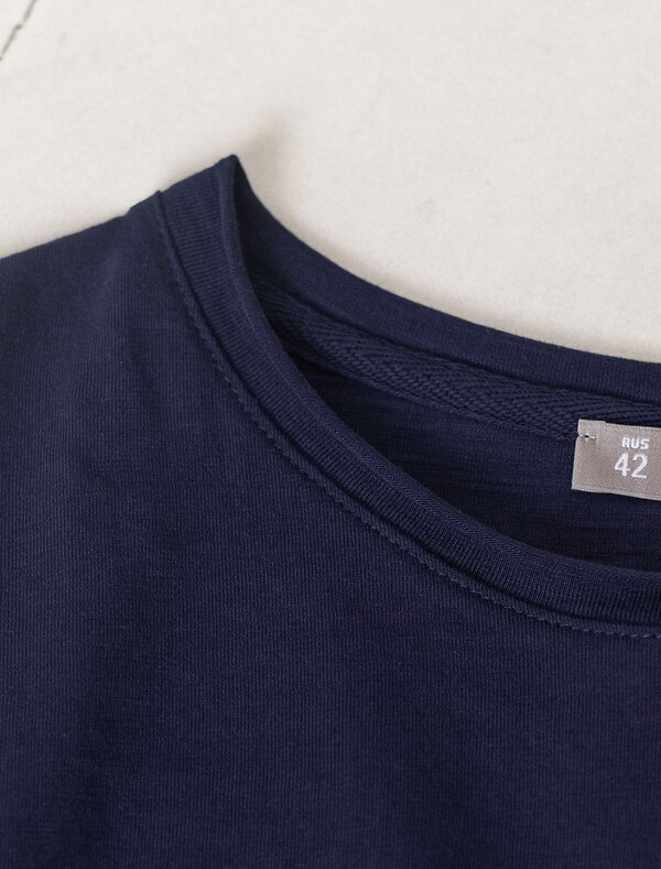 VILATTE Футболка 592996 D49.163 т.синий_листья